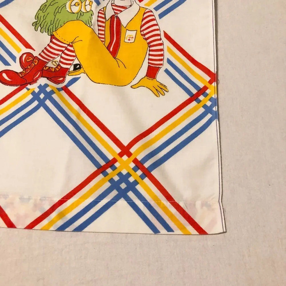 Vintage 1978 McDonalds Flat and Fitted Twin Bed Sheet Ronald McDonald - Picture 13 of 16